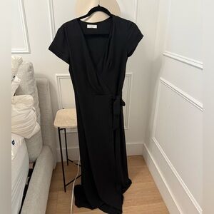 Babaton black wrap dress
